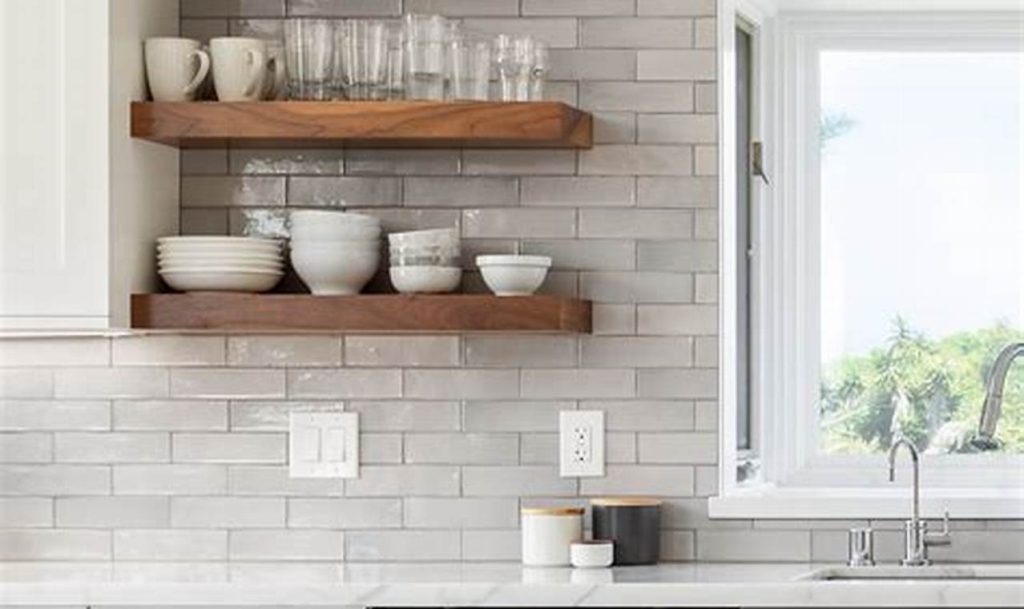 floating kitchen shelves